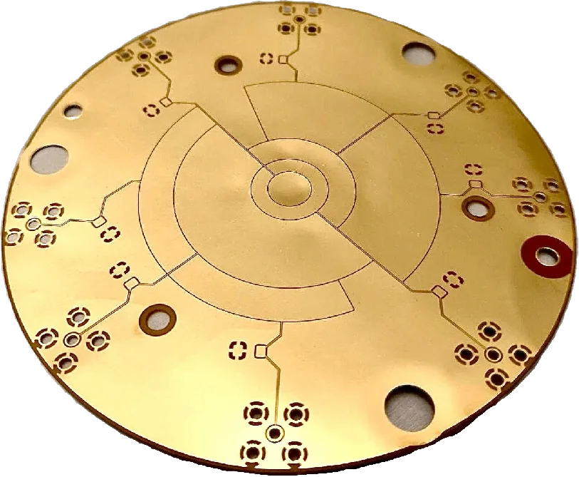 Gold-plated segmented polyimide anode board